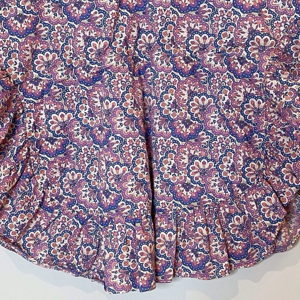 Mini Boden Printed Poncho Kaftan Swim Coverup Lupin Peach Paisley‎ Print Trip 3T